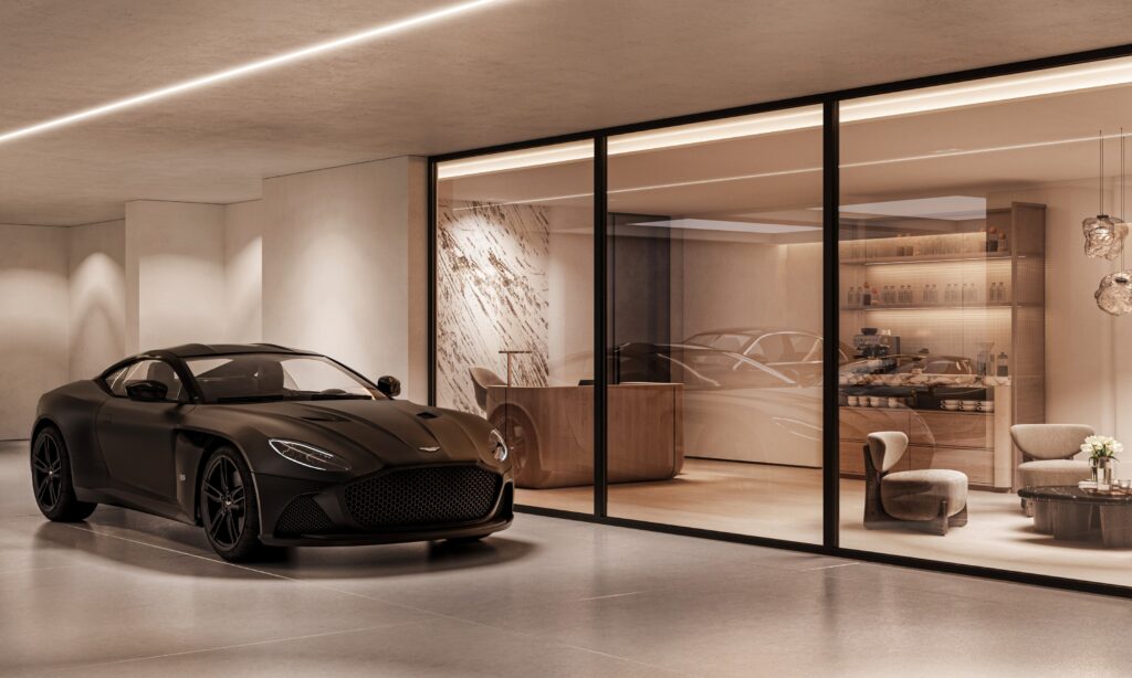 Rendering of the parking garage and valet lounge at 429 Walmer